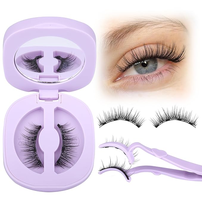 Magnetic Eyelashes Natural Look Magnetic Eyelashes with Applicator No Glue Magnetic Lashes with Applicator Wispy False Lashes with Magnets Reusable Lashes by Lanflower