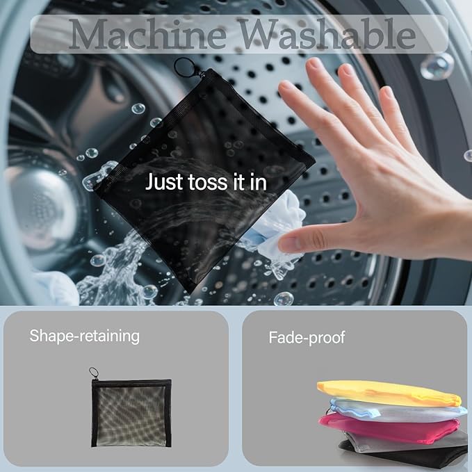 patu Mini Zipper Mesh Bags, 4" x 5", Size S / A7, 5 Pieces, Beauty Makeup Lipstick Cosmetic Accessories Organizer, Small Travel Kit Storage Pouch, Gray