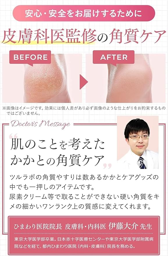 TSURULABO - Foot File, Effective & Easy-to-Use Alternative to a Foot Scrubber or Pumice Stone for Feet, Heel Scrubber for Grooming, White Dry Skin & Callus Remover with Hanging Loop