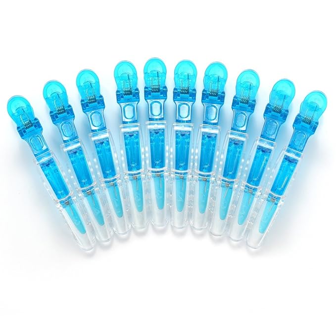 10pcs/set Multicolor Croc Clips Transparent Plastic Hairdresser Clip Hair Styling Sectioning Barrettes Non Slip Alligator Clip Salon DIY Accessories Hairpins for Women and Girls(10pcs-Blue)