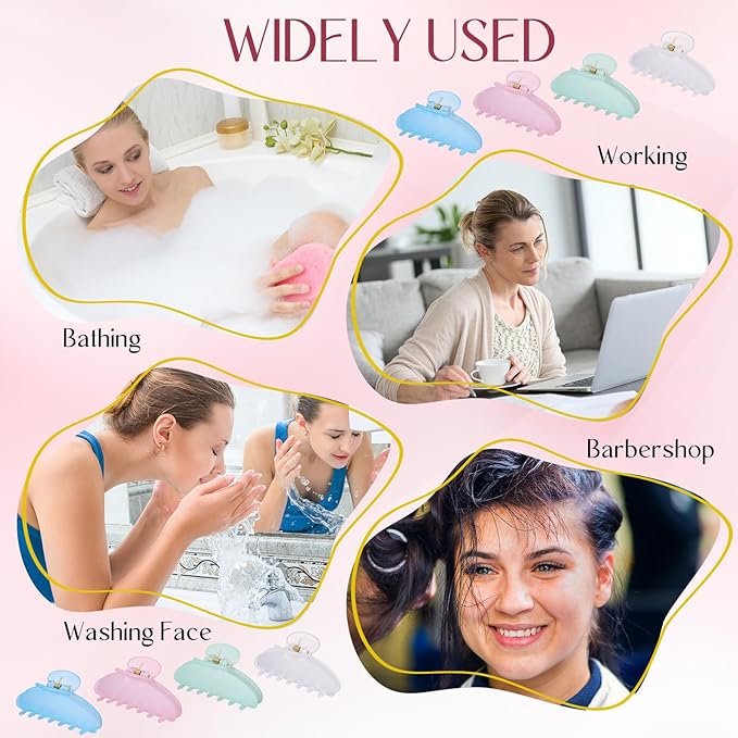 8 Pcs Large Acrylic Hair Claw Clips for Women Non-slip Strong Hold Jaw Clamps for Thick Thin Hair(Frosted,Spring Color)