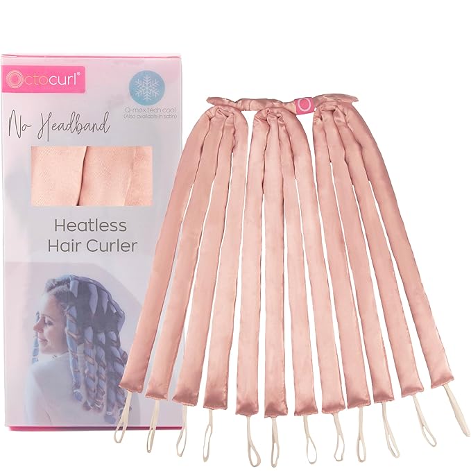 Octocurl No Headband Heatless Curlers for Medium to Thin Hair – Lightweight Curling System for Controlled, 360° Heat-Free Curls