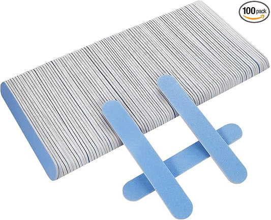 Mini Nail Files Bulk (100 Pcs), Double Sided Emery Board Nail File for Nature Nails, Manicure Tool Set Disposable Colorful Nail File for Home Salon Use Travel Size Men Women Kids Wood Board