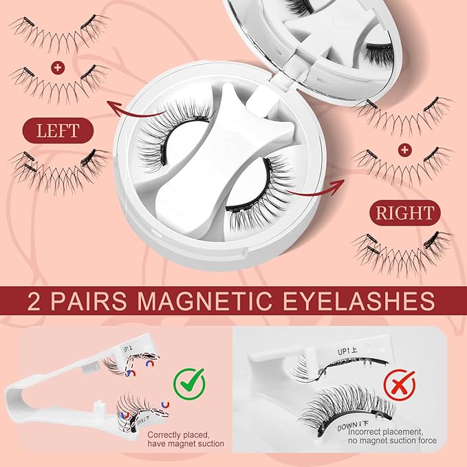 Higu clace Magnetic Eyelashes with Applicator Soft Magnetic Lashes Natural Look Wispy Magnet Lashes Easy to Wear and Remove （NZH-G04）
