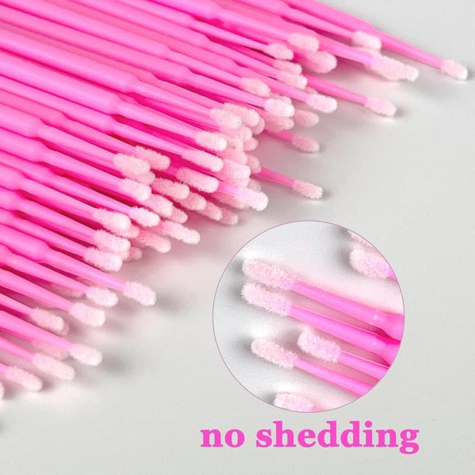 Eyxformula 500 Pcs Micro Brushes for Eyelash Extensions, Disposable Micro Applicators for Makeup, Nail Art & Cleaning, Lint-Free Microswabs for Eye Lash Serum Application, Lip & Mascara Wands