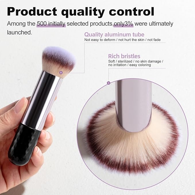 BS-MALL 14 Pcs Makeup Brushes Set With Dual-sided Makeup Blending Sponge - Foundation Brush & Makeup Sponge,premium Luxury Brush Collection For Face & Eye,for Flawless Application (Purple)