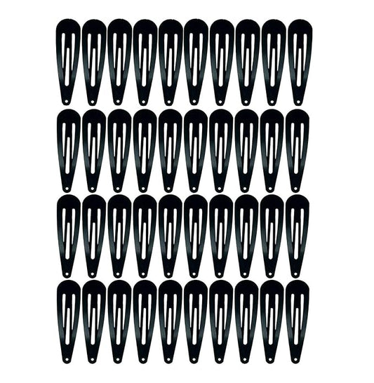 30,60 80 Pack Black 2 Inch Women Metal Snap Hair Clips Accessories No Slip Hair Barrettes Girls Women Hair Accessories (Black 40PCS)