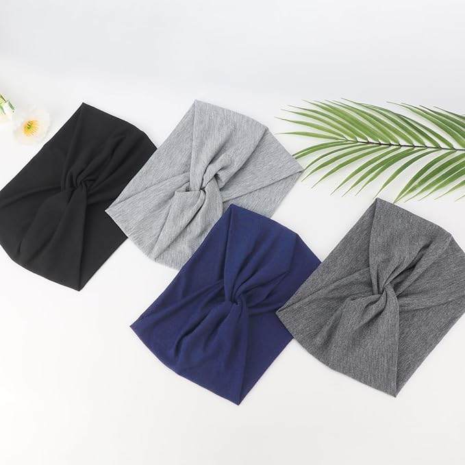 Extra Wide Headbands for Women Large Turban Headband Non Slip Boho Elastic Hairband Hair Twisted Knot Head Bands Accessories