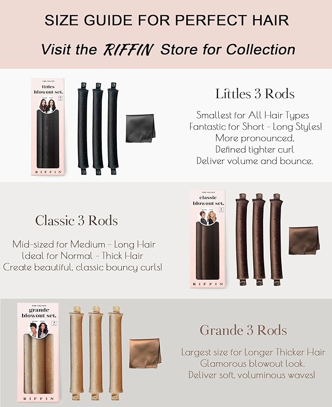 Littles Heatless Curls Overnight Rods Velvet Hair Curler to Sleep in No Heat Heatless Curling Iron Foam Sponge Flexi Rods Hair Rollers for Long Short Hair Care Styling Tools