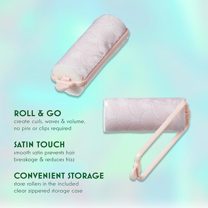 Wicked Glinda 6PK Satin Rollers - hair rollers - foam rollers - heatless hair curlers - Scunci by Conair (Pack of 2)