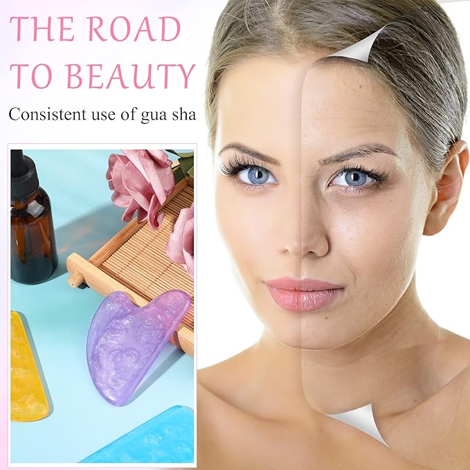 Nuogo 12 Pack Gua Sha Massage Tool Guasha Board Heart Shaped Gua Sha Facial Tools for Women Skin Care Face Body Relieve Muscle Tensions Reduce Puffiness, 12 Colors