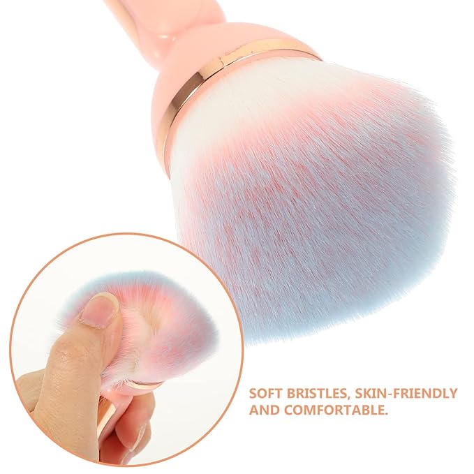 Nail Dust Brush Portable Makeup Brush for Loose Powder and Blush with Soft Handle Compact Size for Nail Art and Makeup Application