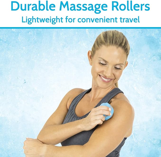 Arctic Flex Cold Massage Roller Ball (2 Pack) - Cryoball Massage Hand Ice Ball - Sore Muscle Cold Therapy - Deep Tissue Depuffer Pain Relief - Jaw Eye Ice Depuffing Tool for Migraine, Injury, Foot