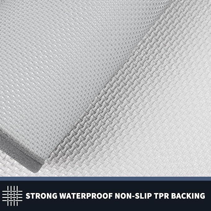 PURRUGS Dirt Trapping Door Mat 34" x 60", Non-Slip Washable Entry Mat, Dog Doormat, Front Door Mat, Super Absorbent Entrance Mat for Muddy Shoes & Paws, Light Grey & Grey