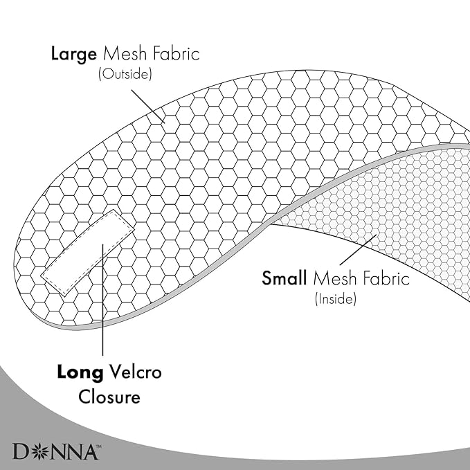 DONNA Deluxe Foam Mesh Wrap – Olive Oil + Vitamin E Treated Hair Wrap for Women, Adjustable Head Wrap, Breathable Mesh & Soft Foam Padding for Sleep or Styling, Black