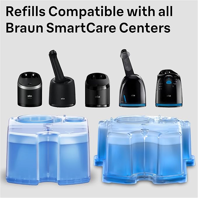 Braun Clean & Renew Refill Cartridges CCR, Replacement Shaver Cleaner Liquid Solution for Clean&Charge System, Pack of 3