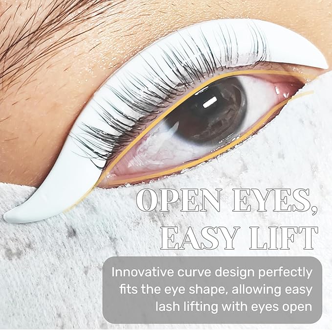 Libeauty Lash Lift Rods, Korean Glueless Lash Lift Pads, Designed for Open-eye Eyelash Lift, Self Adhesive Eyelash Perm Rods, Eyelash Lifting Tools & Supplies, 5 Sizes White
