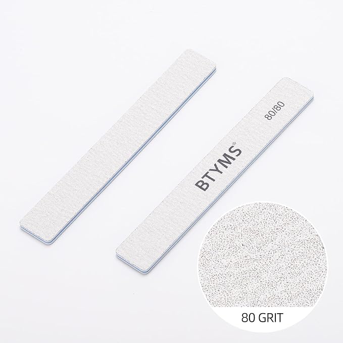 15 Count 80/80 Grit Nail Files for Acrylic Nails, Reusable Buffering Files Double Sided Emery Boards for Nails