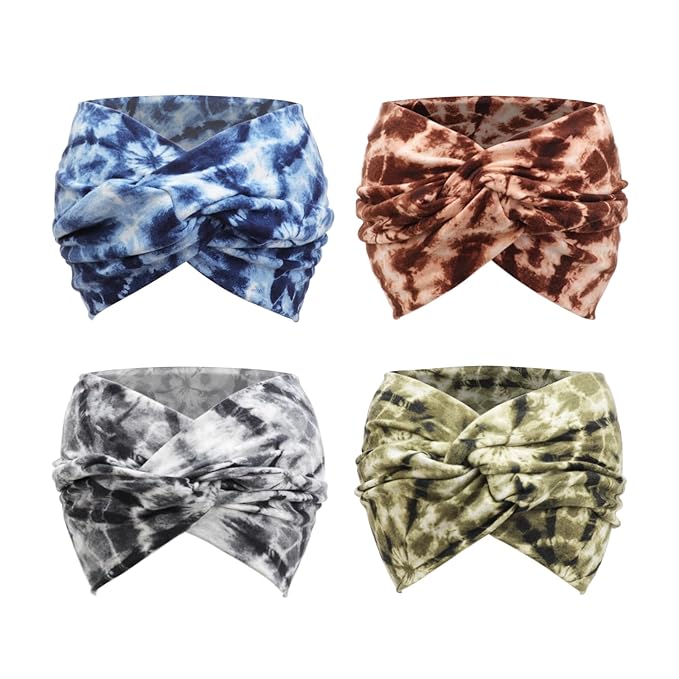 Extra Wide Headbands for Women Large Turban Headband Non Slip Boho Elastic Hairband Hair Twisted Knot Head Bands Accessories
