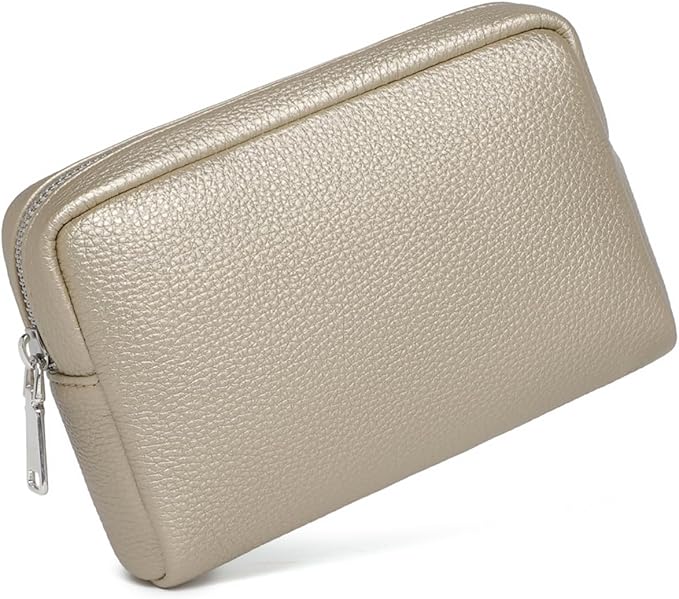 Makeup Bag Large Capacity Women's Classic Black Wash Bag Adjustable Partition Wash Brush and Cosmetic Carrying Bag (Pearl White Tea)