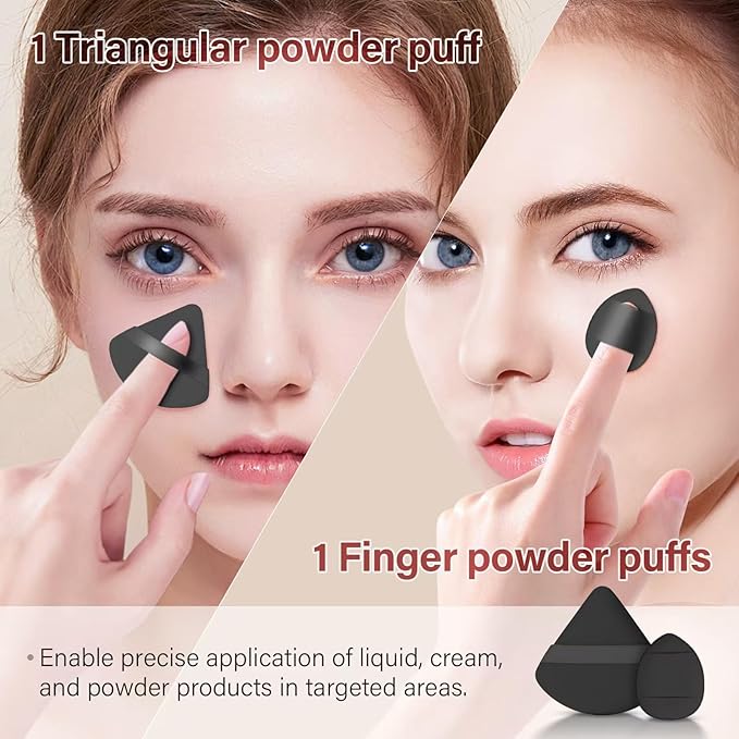 Makeup Brushes Set, Mlemle Professional 25 Pcs Makeup Kit, Include Powder Foundation Concealers Blush Eye shadows 21 Pcs Makeup Brushes and 2 Powder Puff, 2 Makeup Sponge(B02-CreamBlack)