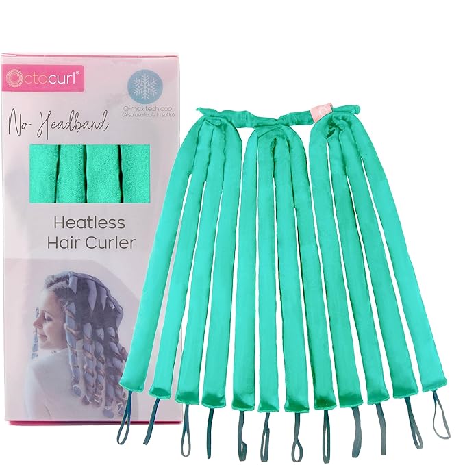 Octocurl No Headband Heatless Curlers for Medium to Thin Hair – Lightweight Curling System for Controlled, 360° Heat-Free Curls