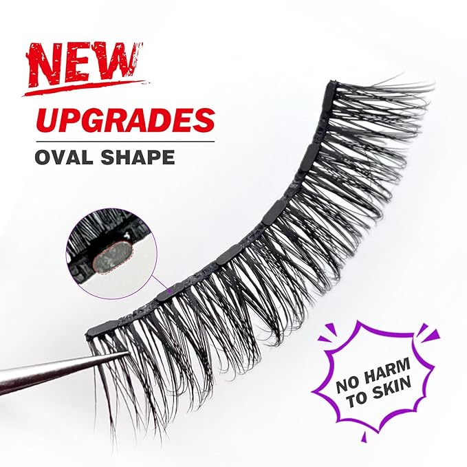 Royaomis 10 Pairs Cat-Eye Magnetic Eyelashes with Applicator Natural Look, 3D Magnetic Lashes With Eyeliner, Fake Eyelashes Magnetic, Eye Lashes Pack Natural Magnetic Eyelashes(New2）