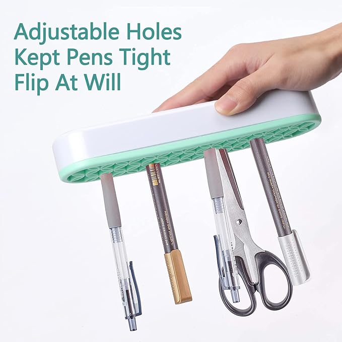 Unaone Silicone Makeup Brush Holder, Multipurpose Beauty Tool Organizer Make up Brush Storage Stand for Painting Pen Brushes Nail Clippers Drill Pens Ruler Sewing Craft Tools (Green)