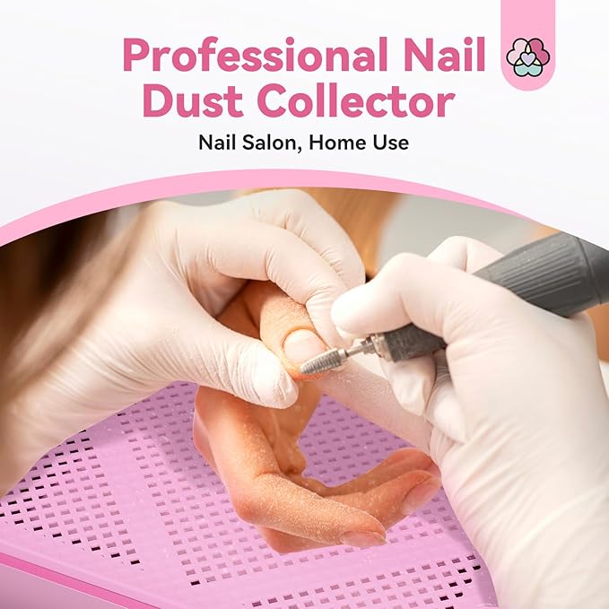 SAVILAND Nail Dust Collector Quiet, Low Noise Dust Collector Nail Tech with Reusable Filter, Compact Fan Dust Collector Nail Dust Brush Manicure Pedicure Tool for Acrylic Nail Polishing,Salon & Home