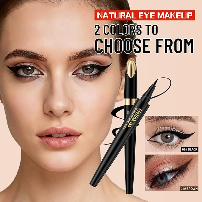 QIC Liquid Eyeliner,Waterproof Liquid Eye Liner, Long-Wearing,Smudge-Proof， Ultra-Smooth, Eyeliner Pen, Vegan Formula,Ultra-Fine Nib