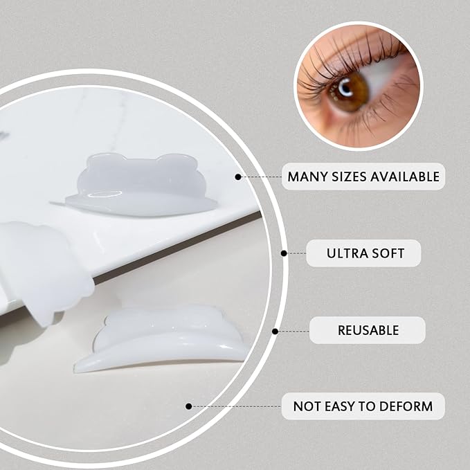 Libeauty Lash Lift Pads Panda Shape Reusable Silicon Eyelash Lift Shield Lash Perm Rod Lash Lifting Shield DIY Use at Home or Salon Lash Perming Tool