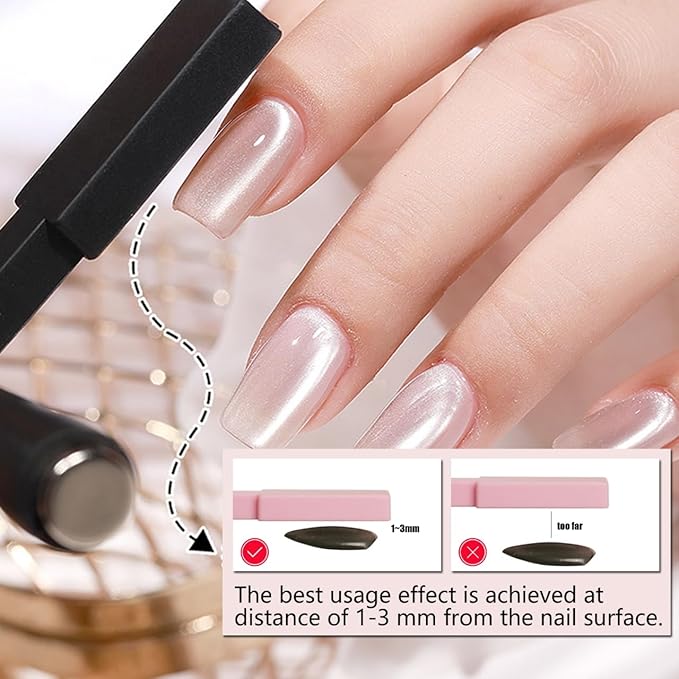 11Pcs Nail Magnet for Cat Eye Gel Nail Polish Magnet Set 5 in 1 Multifunction Wand Cat Eye Magnetic for Nails Cat Eye Magnets Sticks Magnet Nail Polish Design Tools Nail Art DIY