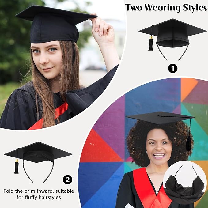 Phoncoo 1 Pack Graduation Cap Headband, Upgrade Grad Cap Headband Insert - Secures Your Graduation Caps and Keeps Hairstyle