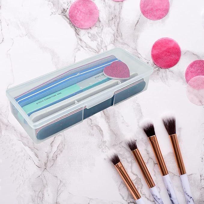 Clear Manicure Tool Box, Personal Nail Box Storage Case for Organizing, Plastic Nail Tool Box for Manicure Pedicure Kit (12pcs)