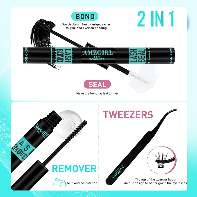Manga Lash Clusters Kit 168pcs C Curl Fairy Eyelash Extension Individual Lashes Bond and Seal Waterproof,Eyelashes Glue Remover,Lash Applicator for Volume Anime Lashes Cluster(Spiky,C-10-18mm Kit)