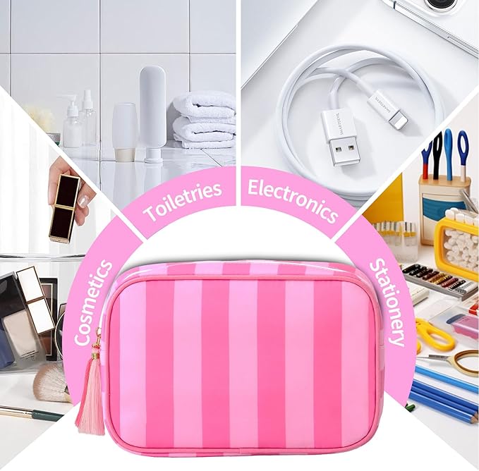 Makeup Bag Travel Cosmetic Bag Organizer Tassel Toiletry Bag Large Canvas Zipper Pouch Mahjong Tile Bag