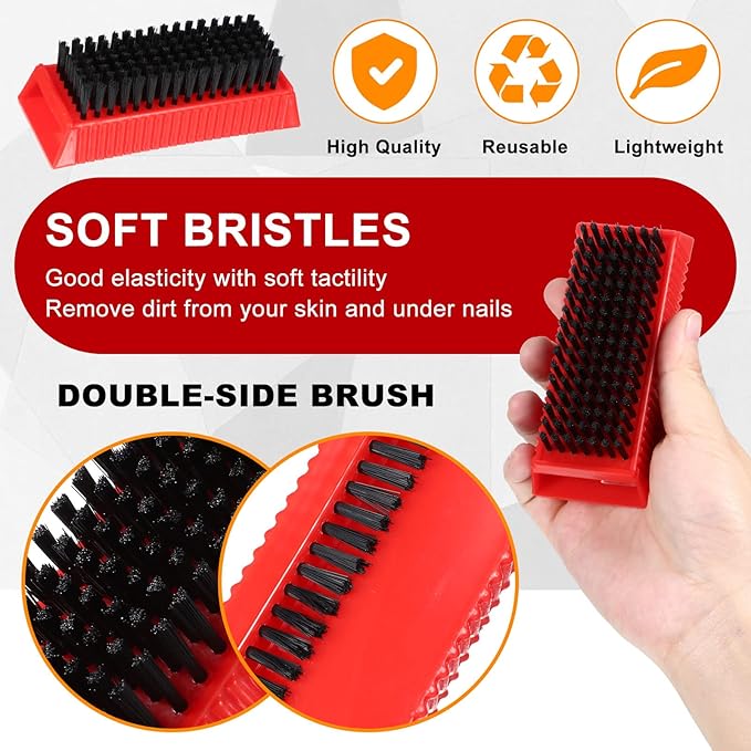 Boao 5 Pcs Hand Scrub Brushes for Nail Cleaning Fingernail Brush Soft Non Disposable Scrub Brush Plastic Hands Nail Cleaning Brushes for Men Women Kids (Red and Black)