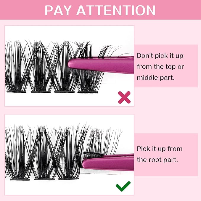 280 Pcs Individual Lashes 30D+40D Mixed Lash Clusters 14 Rows Cluster Lashes that Look Like Eyelash Extensions DIY Lash Extension Self Application At Home (30+40-C-14-20mix)