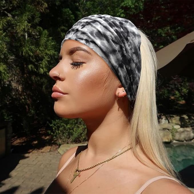 Extra Wide Headbands for Women Large Turban Headband Non Slip Boho Elastic Hairband Hair Twisted Knot Head Bands Accessories