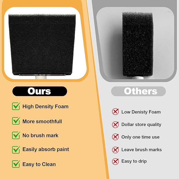 Foam Brush 25pcs with High Density Foam for Multi Project(1/2", 1", 2", 3")
