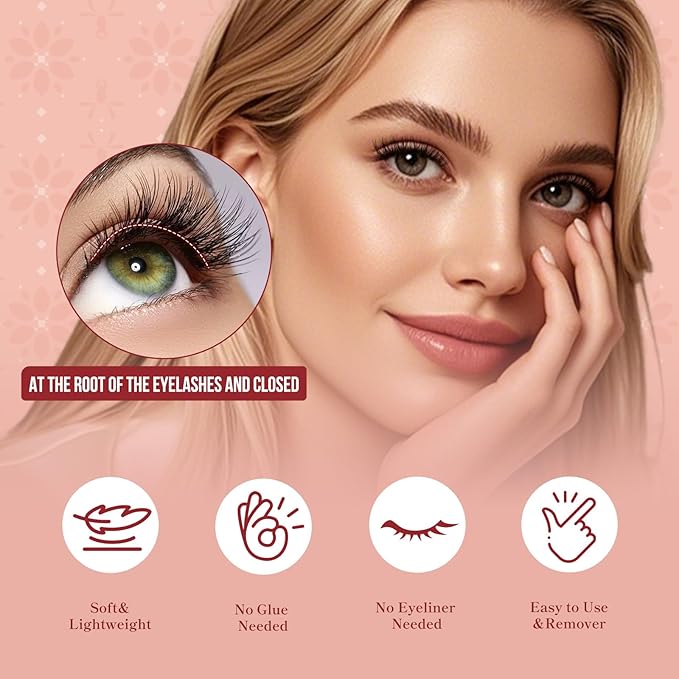 Higu clace Magnetic Eyelashes with Applicator Soft Magnetic Lashes Natural Look Wispy Magnet Lashes Easy to Wear and Remove （DJCX-N04）
