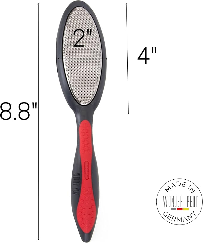 Double Sided Foot File - Made in Germany Feet Scrubber and Feet Softener Callus Remover Spay., Red, 1.0 Count