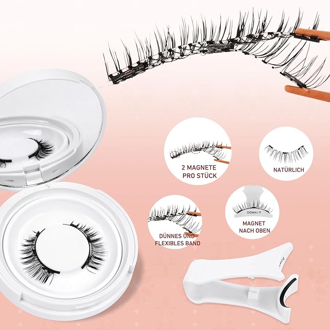 Higu clace Magnetic Eyelashes with Applicator Soft Magnetic Lashes Natural Look Wispy Magnet Lashes Easy to Wear and Remove （DJCX-H08）