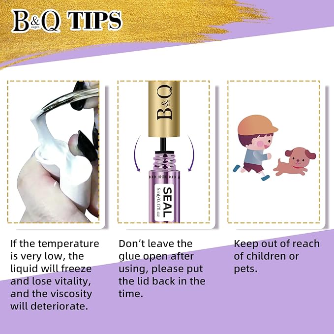 B&Qaugen Lash Bond and Seal 10ML Clusters Lash Glue Waterproof Long Lasting Mascara Wand Lash Extension Bond and Seal Strong Hold 2 in 1 Bond and Seal for DIY Lash Extensions（White Bond and Seal,10ML）