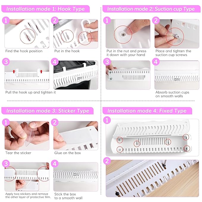 IDN BEAUTY Hair Extension Holder Stand for Styling, 4 Installation Modes With Tool, Hair Extension Holder Designed to Securely Hold Your Extensions for Washing, Styling, Packing and Storing (rose)
