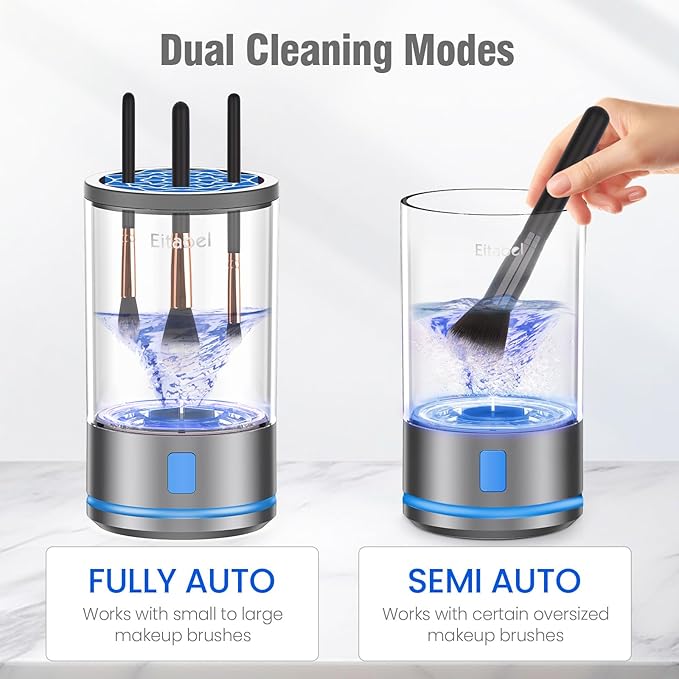 Electric Makeup Brush Cleaner Machine - 7000RPM Ultra Fast Rechargable Make Up Brush Washer - Automatic Cosmetic Brush Cleanser Tool Clean for Beauty Women, Girls Gift