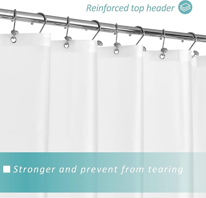 Mrs Awesome Extra Long Shower Curtain Liner with 3 Magnets, Long Frosted PEVA Plastic Shower Curtain for Bathroom Lightweight & Waterproof, 72 x 84, Frost