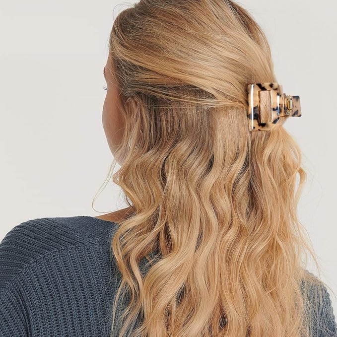 Tortoise Shell Ponytail Cuffs Elastic Hair Band Hair Tie Leopard French Design Hair Band Headwear for Women Girls,Pack of 3