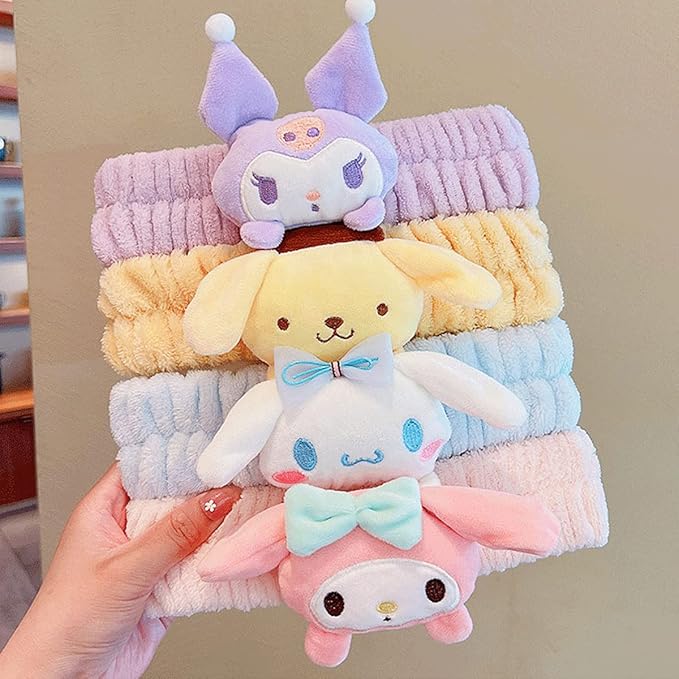 Kawaii Spa Headband for Washing Face, Cute Purple for Make Up, Washing, Party, Soft for Woman Girls