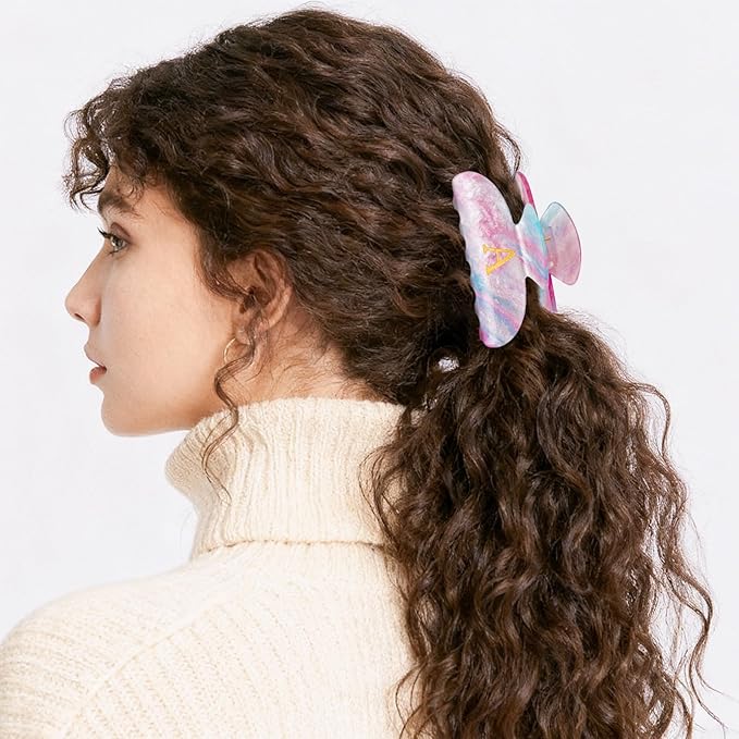 Hair Clips for Women | Monogram Hair Claw Hair Accessory | Personalized Gifts for Women Teen Girl Trendy Stuff | Cute Hair Claws | Gifts for Girls Her Mom Bridesmaid Wife - Lavender,M